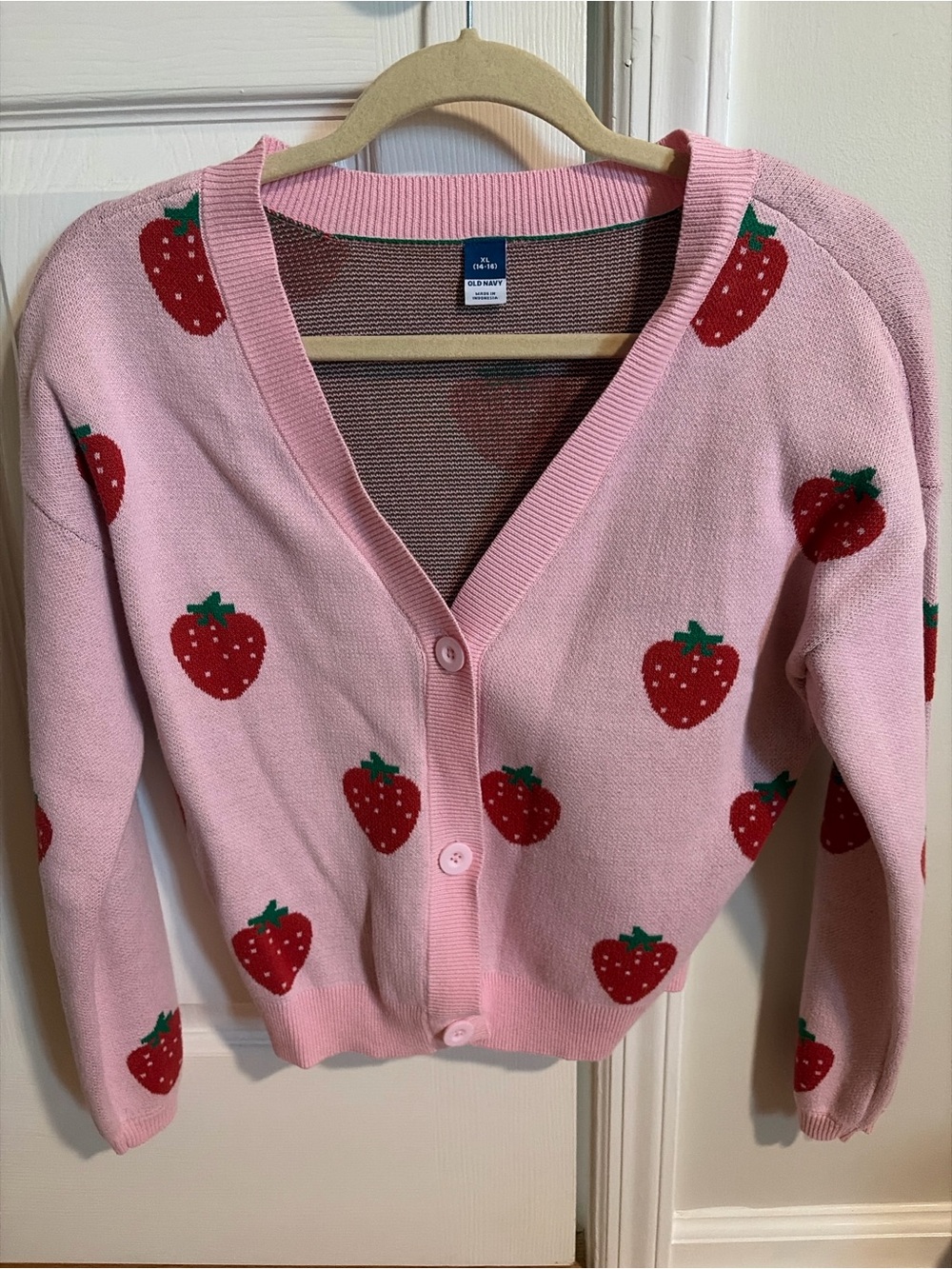 Old Navy Pink Strawberry-Print Sweater